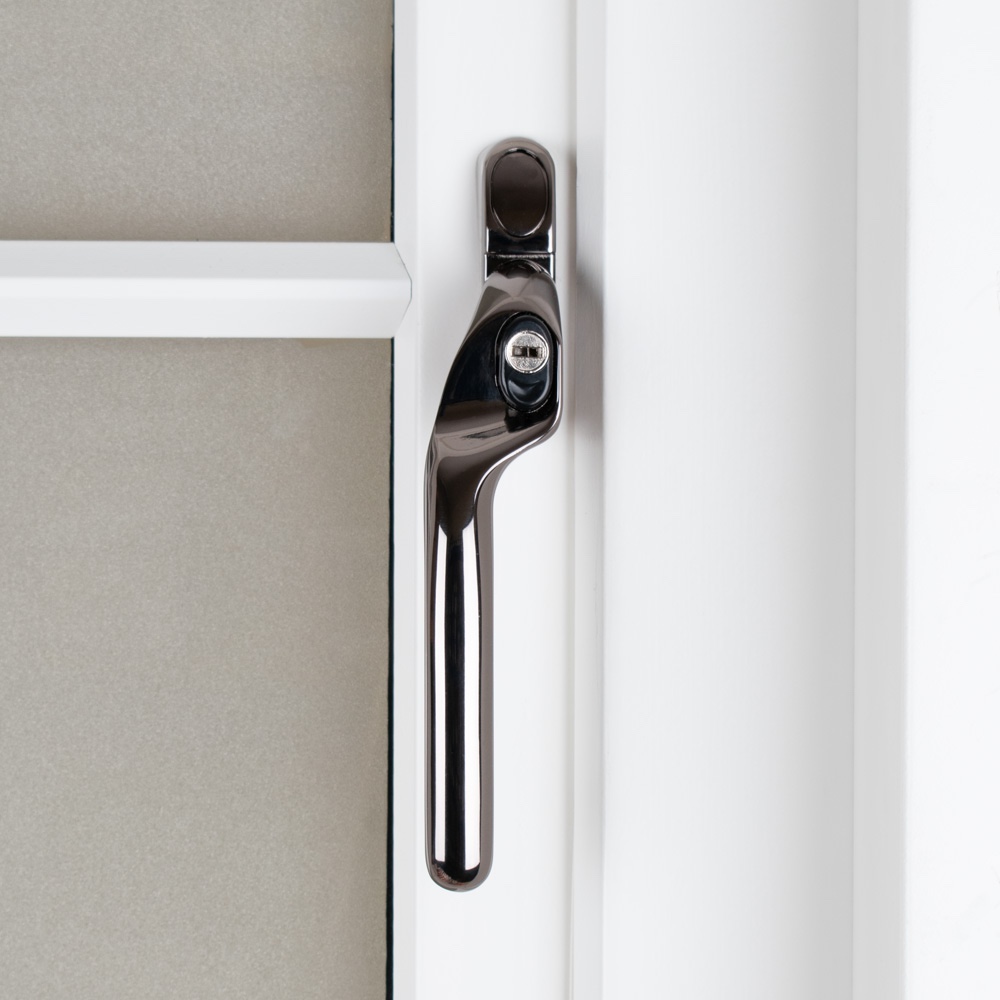 Timber Series Connoisseur MK2 Offset Locking Espag Window Handle - Polished Bronze (Left Hand)